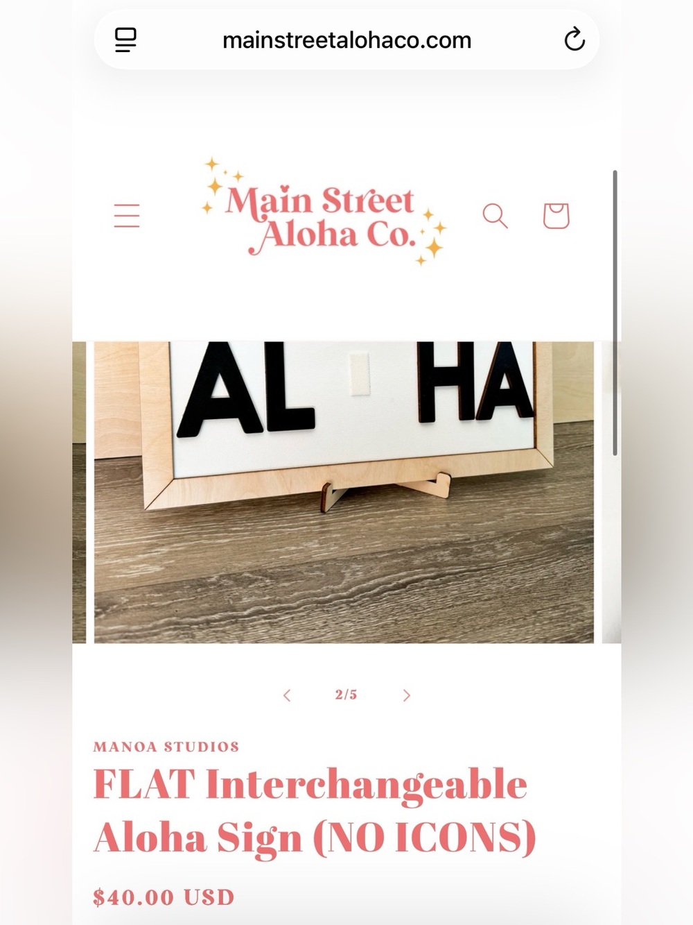 Main Street Aloha Sign - Picture 6 of 6